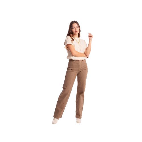 Pantalón De Mezclilla Para Dama Balam Café BL6512 - La Marina va con tu estilo