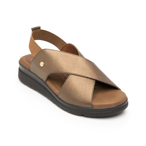 Sandalia Casual Para Dama Flexi Bronce 124201 - La Marina va con tu estilo