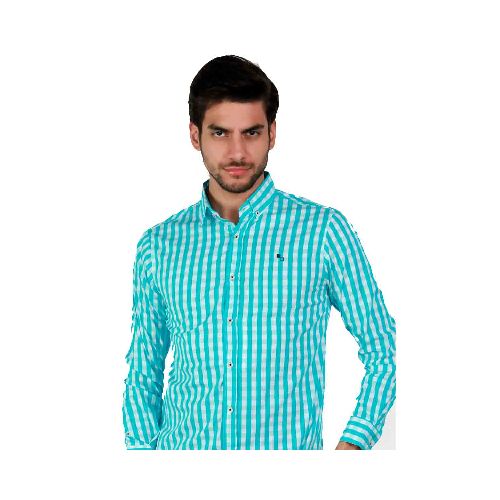 Camisa casual para caballero Alberto Olguin verde aomc1315 - La Marina va con tu estilo