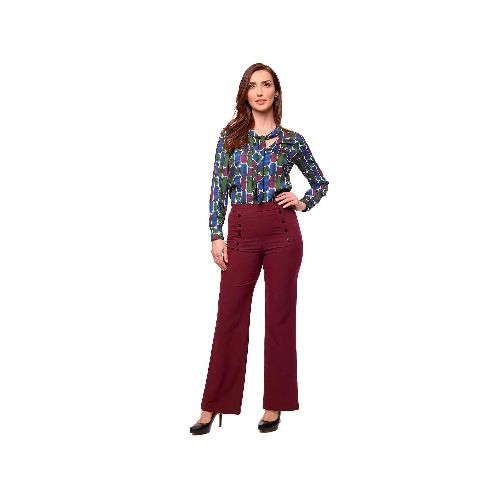 Pantalón casual para dama foleys tinto 224215 - La Marina va con tu estilo