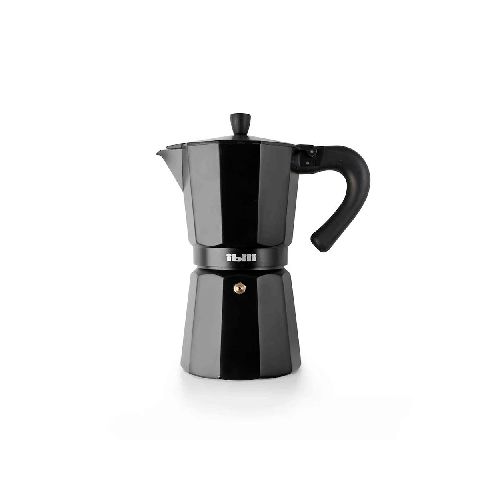 Cafetera Italiana Express Bahia 600ml / 9 tazas Negro - Ibili  