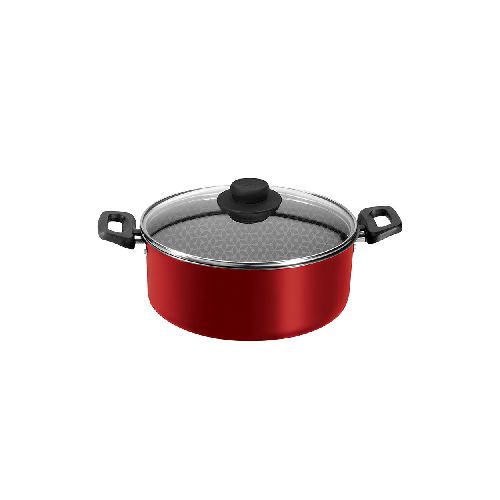 Cacerola Antiadherente con Tapa Classic 24cm Rojo - EKCO  