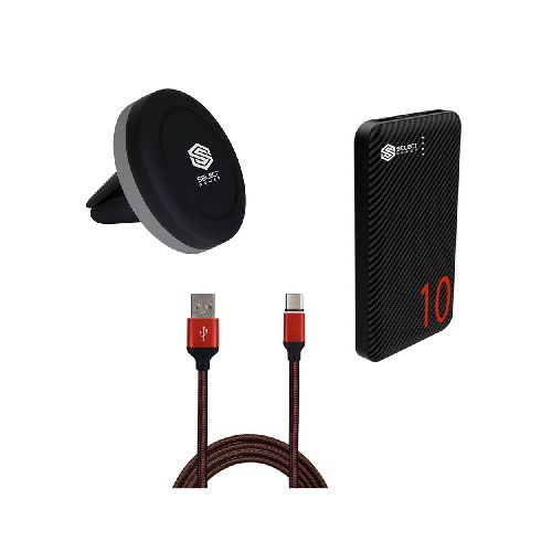 Soporte Magnetico + Cable + Power Bank de 10000mAh  