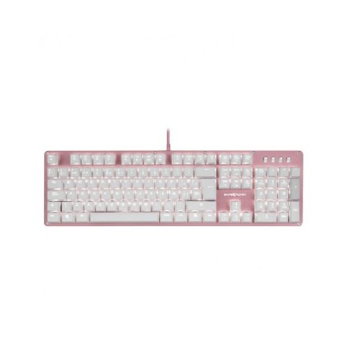 Teclado Gamer Mecanico Game Factor KBG400 Pink Edition KRED Switch Red / Alambrico / Iluminación White / USB