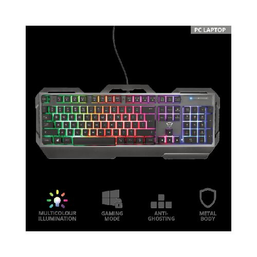 Teclado Gamer Trust GXT 856 Torac Alámbrico Negro