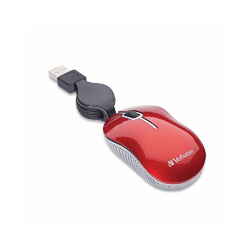 Mouse Óptico Mini Retráctil USB Rojo Verbatim VB98619 - TONY Superpapelerías | Tienda en Linea