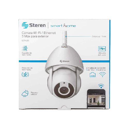 Cámara de Seguridad Smart WiFi para Exterior Steren CCTV-235 - TONY Superpapelerías | Tienda en Linea