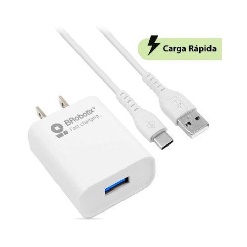 COMBO CARGA RÁPIDA: CARGADOR USB V3.0 + CABLE USB TIPO 