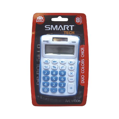 Calculadora de Bolsillo Mediana de 8 Dígitos Solar Duo Color Smartech - TONY Superpapelerías | Tienda en Linea