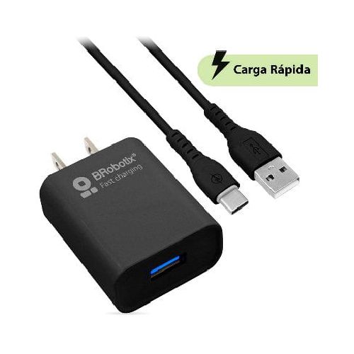 COMBO CARGA RÁPIDA: CARGADOR USB V3.0 + CABLE USB TIPO 