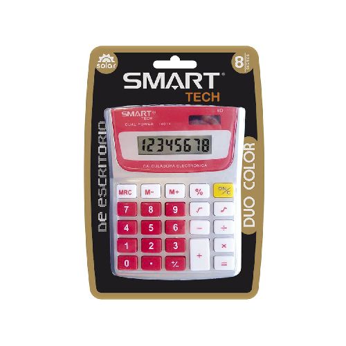 Calculadora de Escritorio Mediana de 8 Dígitos Duo Color Smartech - TONY Superpapelerías | Tienda en Linea