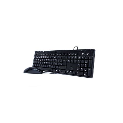 Kit de teclado y mouse VORAGO KM-104 - Estándar, 105 teclas, Negro, 1000 DPI - TONY Superpapelerías | Tienda en Linea