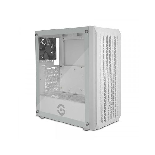 GETTTECH GABINETE GAMER MEDIA TORRE CON PANEL FRONTAL MALLA - ATX/MICROATX/MINI ITX, 1 VENTILADOR, USB 2.0/3, 0 COLOR BLANCO MOD. GCM-ASGX1-01WH  