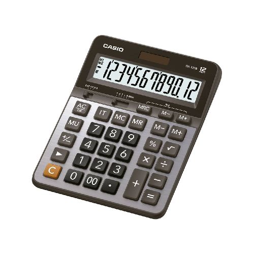 Calculadora de Escritorio de 12 Dígitos Negro y Gris Casio GX-120B - TONY Superpapelerías | Tienda en Linea