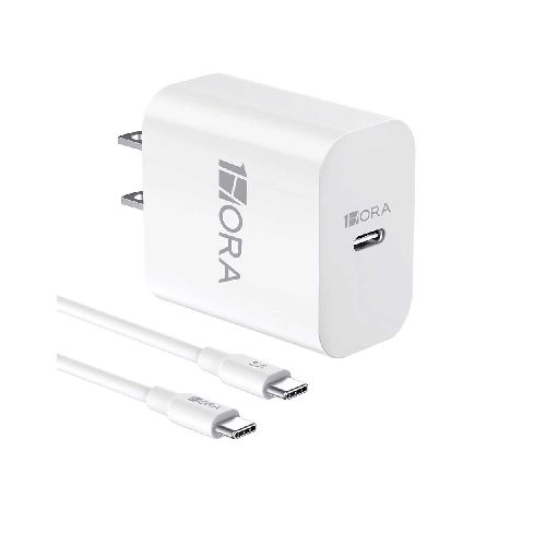 Cargador para Pared con Cable C a C 3A Blanco 1 Hora GAR153 - TONY Superpapelerías | Tienda en Linea