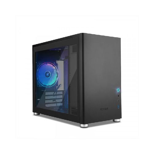 YEYIAN GABINETE GAMER HUSSAR MICRO ATX - PANEL LATERAL CRISTAL TEMPLADO, ATX, DTX Y MINI ATX, GPU 350MM, HASTA 6 VENTILADORES NO INC MOD. YCM-ATXAW-01  