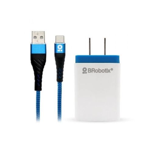 CARGADOR BROBOTIX USB C/CABLE TIPO C CARGA RÁPIDA 963332 - Blanco - Azul, Pared, 5 V, 1 Puerto USB V3.0 - TONY Superpapelerías | Tienda en Linea