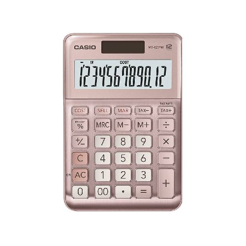 Calculadora de Escritorio de 12 Dígitos Rosa Metalico Casio - TONY Superpapelerías | Tienda en Linea