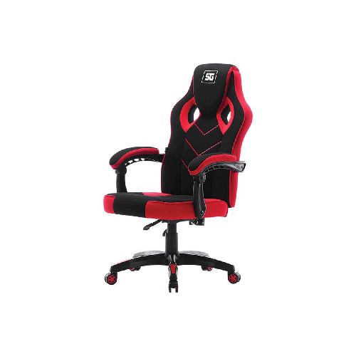 Silla Gamer Ergonómica Start The Game Rojo con Negro Tapizado de Tela Automotriz Reclinable Hasta 135° con Descansabrazos. - TONY Superpapelerías | Tienda en Linea