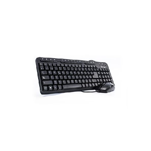 Kit Teclado y Mouse VORAGO KM-105 Estándar	104 teclas - Negro, 1000 DPI - TONY Superpapelerías | Tienda en Linea