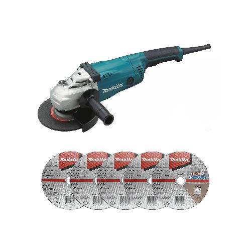 Esmeril Makita 180 mm Makita Ga7020 + Discos de corte 5 pzs - Macroherramientas