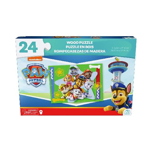 Paw Patrol 24 Piece Wooden Puzzle of Chase, Skye, Marshall, Everest, Zuma, Rocky and Rubble  