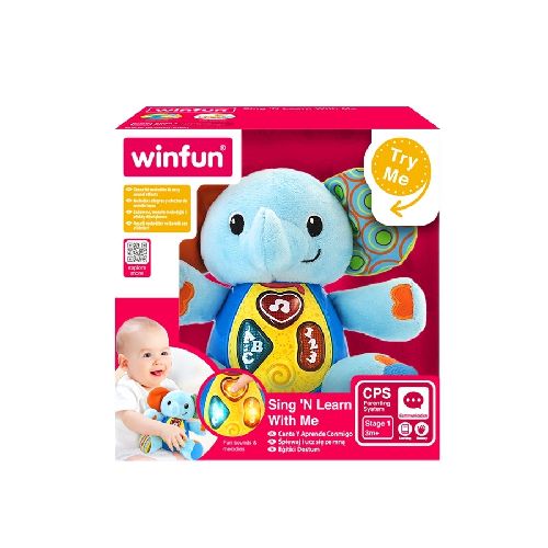 Winfun Peluche para bebés con luces y sonidos Elefante  