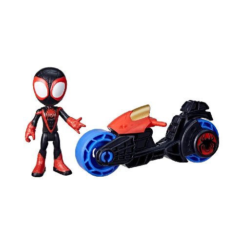 Spidey and his Amazing Friends Miles Morales Figura de acción con Motocicleta F7460  