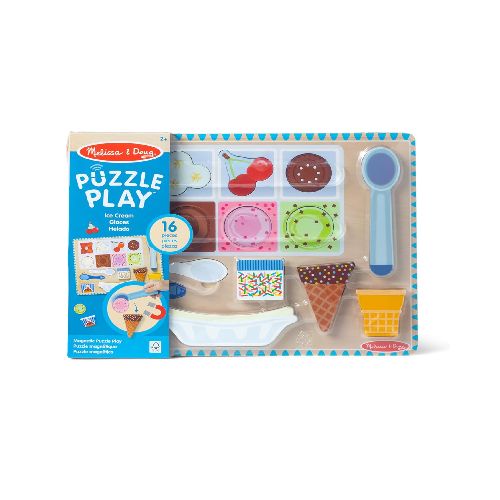 Melissa & Doug Wooden Magnetic Ice Cream Puzzle Set  