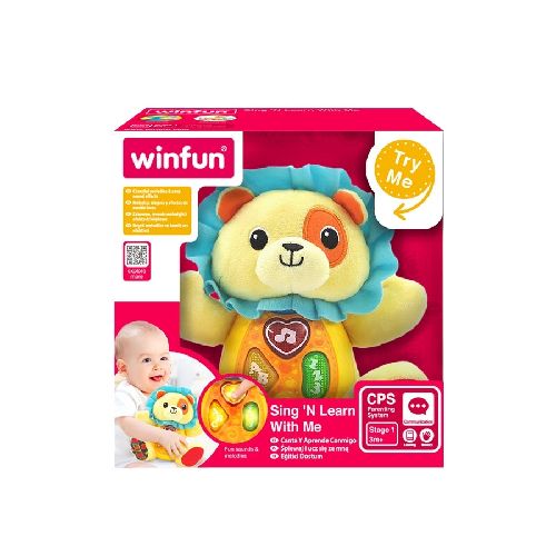 Winfun Peluche para bebés con luces y sonidos Leon  