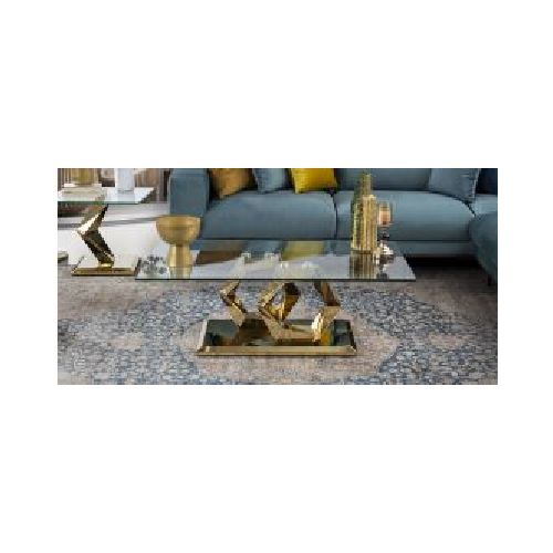 Mesa de Centro Rectangular Royal Gold Hexa  