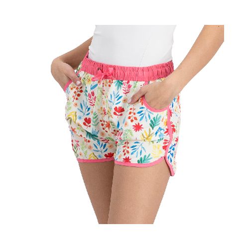 Short Red Sky Mujer Full Print Flores | DelSol