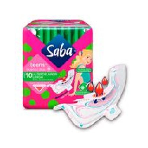 Toallas Femeninas Saba Teens Ultradelgada Larga con Alas 10 Toallas | Chedraui - Chedraui — Tu supermercado en línea