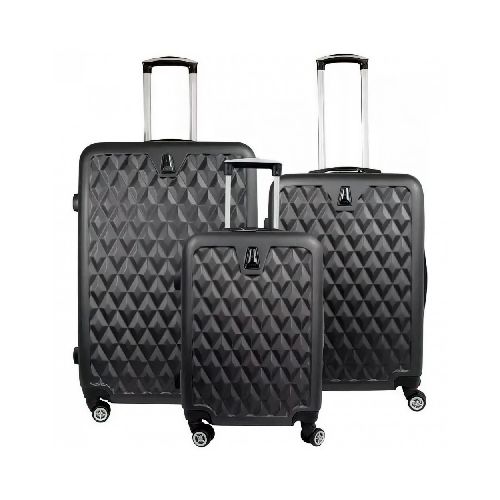 Set 3 Maletas Rigidas Viaje Resistente Kit Maleta Plata  Rack & Pack