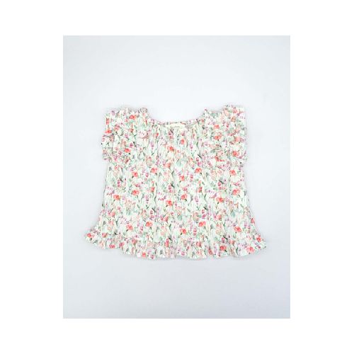 Blusa volantes estampado flores rosa | PACHUS México