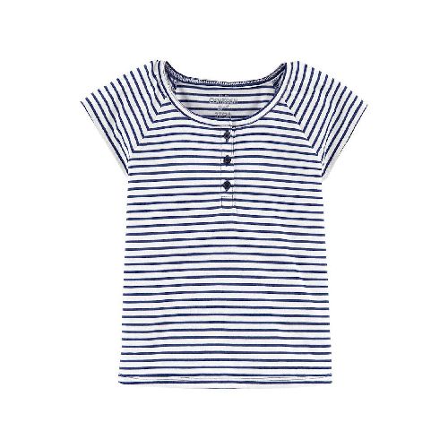 Blusa Oshkosh rayada azul para niña preescolar  