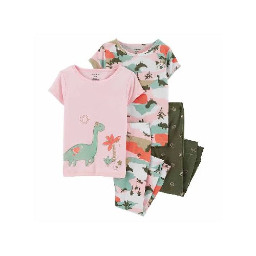 Pijama Carter’s 4 piezas dinosaurio niña preescolar  