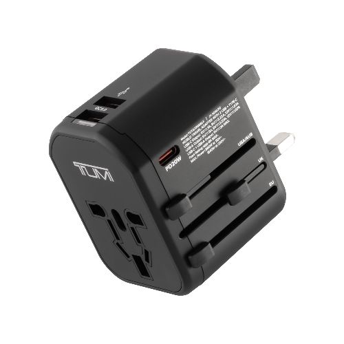 Cargador De Viaje Tumi 2 Puertos Usb-A Y 1 Tipo C Negro 20w - Mobo