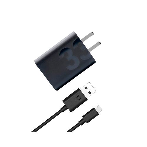 Cargador De Pared Motorola Turbo Power Usb-C Con Cable Tipo C Negro 33w - Mobo