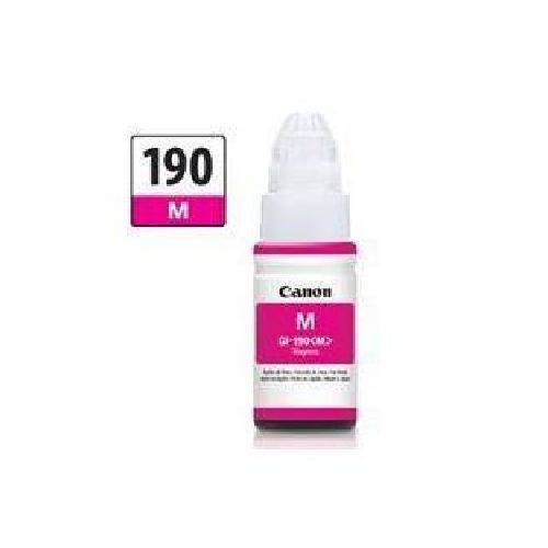 BOTELLA DE TINTA CANON GI-190 MAGENTA,RENDIMIENTO 7,000 PAGINAS,COMPATIBLE G1100,G2100,G3100,G4100  