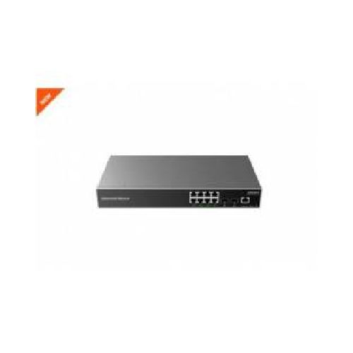 SWITCH ADMINISTRABLE GRANDSTREAM (GWN7801) 8 PUERTOS GIGABIT + 2 SFP. CAPA 2 +, FAN-LESS, QOS PARA AUDIO Y VIDEO  