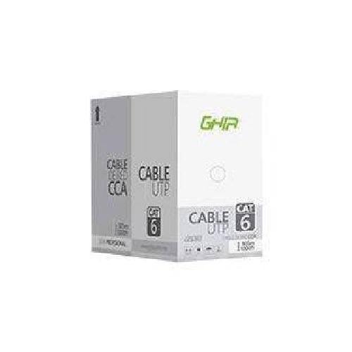 BOBINA DE CABLE UTP CAT6 GHIA CCA BLANCO 305M 23 AWG 1000FT CERTIFICACION CE   ROHS  