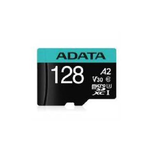 MEMORIA MICRO SD ADATA PREMIER PRO SDHC 128 GB UHS-I U3 V30S U3 A2 COLOR NEGRO-AQUA  