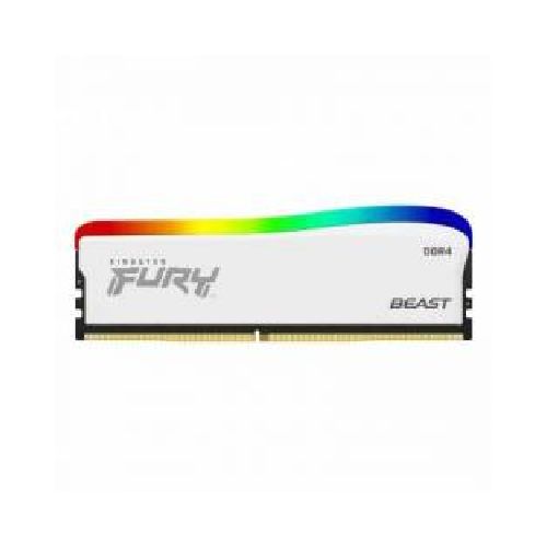 MEMORIA RAM KINGSTON DIMM DDR4 8GB 3600MT S FURY BEAST WHITE RGB CL17 288PIN 1.35V C DISIPADOR DE CALOR P PC GAMER ALTO  