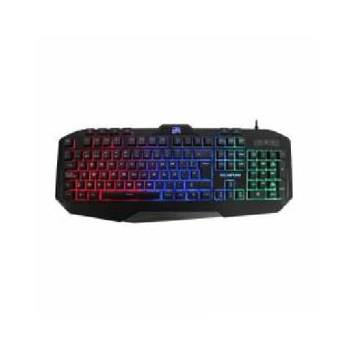 TECLADO GAMER BALAM RUSH GUNFIRE USB 3 COLORES LED NEGRO BR-929639  