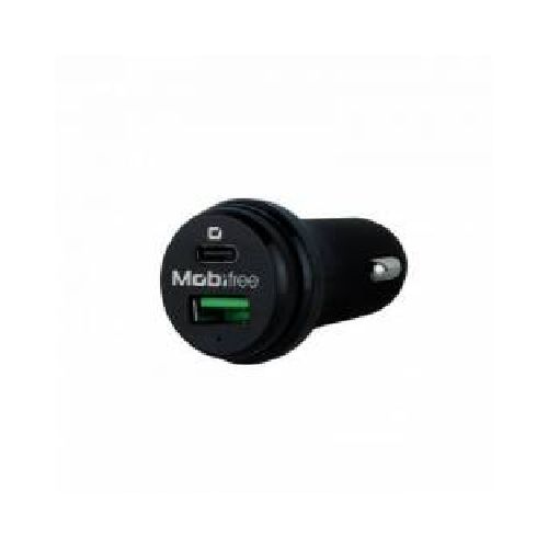 CARGADOR MOBIFREE CARGADOR DE COCHE USB Y TIPO C, NEGRO, AUTO, CORRIENTE ALTERNA, USB, 1  