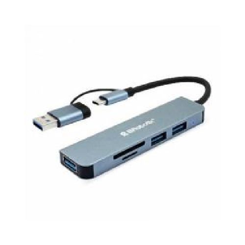 DOCKING STATION CONECTOR DUAL TIPO USB  A&C, V3.0 , 5 EN 1,  3 USB SD MICROSD  BROBOTIX 6005453  