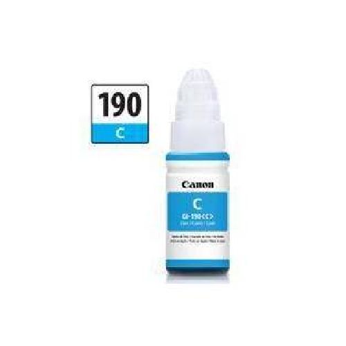 BOTELLA DE TINTA CANON GI-190 CYAN,RENDIMIENTO 7,000 PAGINAS,COMPATIBLE G1100,G2100,G3100,G4100  