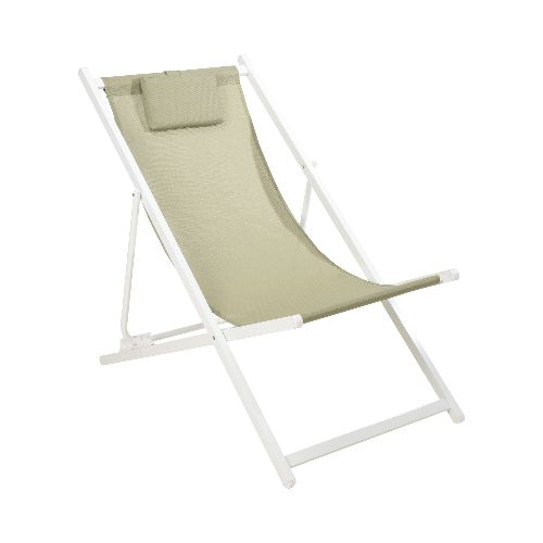 PRO GARDEN SILLA PLEGABLE COLOR CREMA 101X61X91CM  