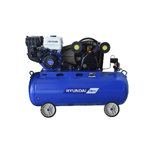 Compresor De Aire Profesional Hyundai 200 Litros C/Motor A Gasolina 9.3 Hp Trifásico - Hyac209g  